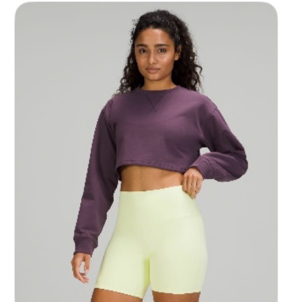 Lululemon Excellent Condition All Yours Cropped Crew, Grape Thistle